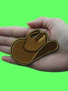1 pieza Parche de sombrero de vaquero marrón estilo western, rodeo, país, bordado para planchar - Multicolor - Ver 3