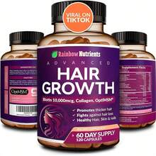 Hair Growth Vitamins For Women |   Biotin 10,000mcg, Collagen, Patented OptiMSM ® , GoMCT ® Saw Palmetto |   Naturally Regrow Stronger & Healthier Hair, Skin And Nails |   Stops Hair Loss |   60 Day Supply - 120 viên nang - Xem 10