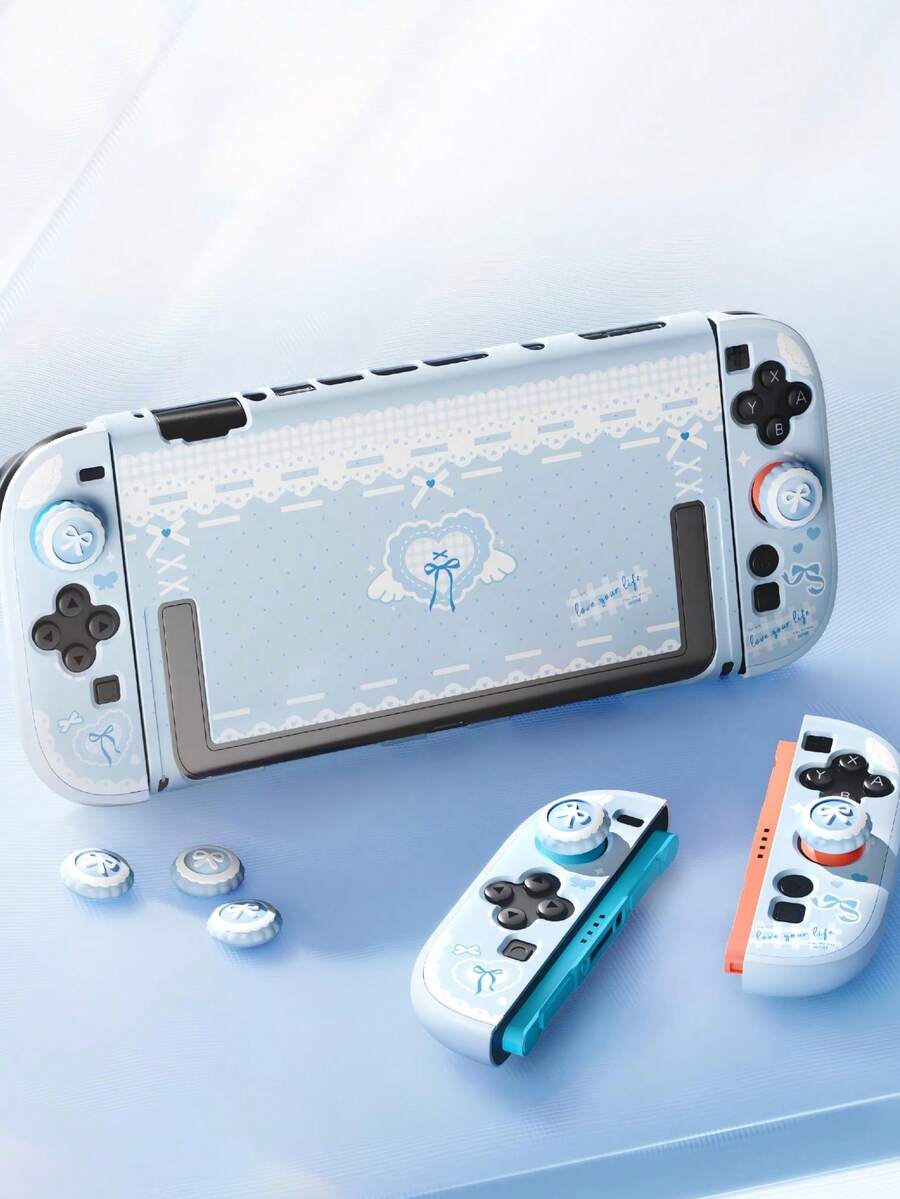 IINE Blue Protective Case Compatible With NS2 / Switch 2, Comes With 2 Thumb Grip Caps, Dockable, Can Be Installed In The Dock Without Removing The Protective Case - View 1