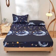 Bộ ga trải giường 3 món in 3D sống động (1 ga trải giường + 2 vỏ gối), chất liệu vải thân thiện với da, không kèm ruột gối, bộ đồ dùng gia đình, có thể giặt máy. - Ai ca - Xem 13