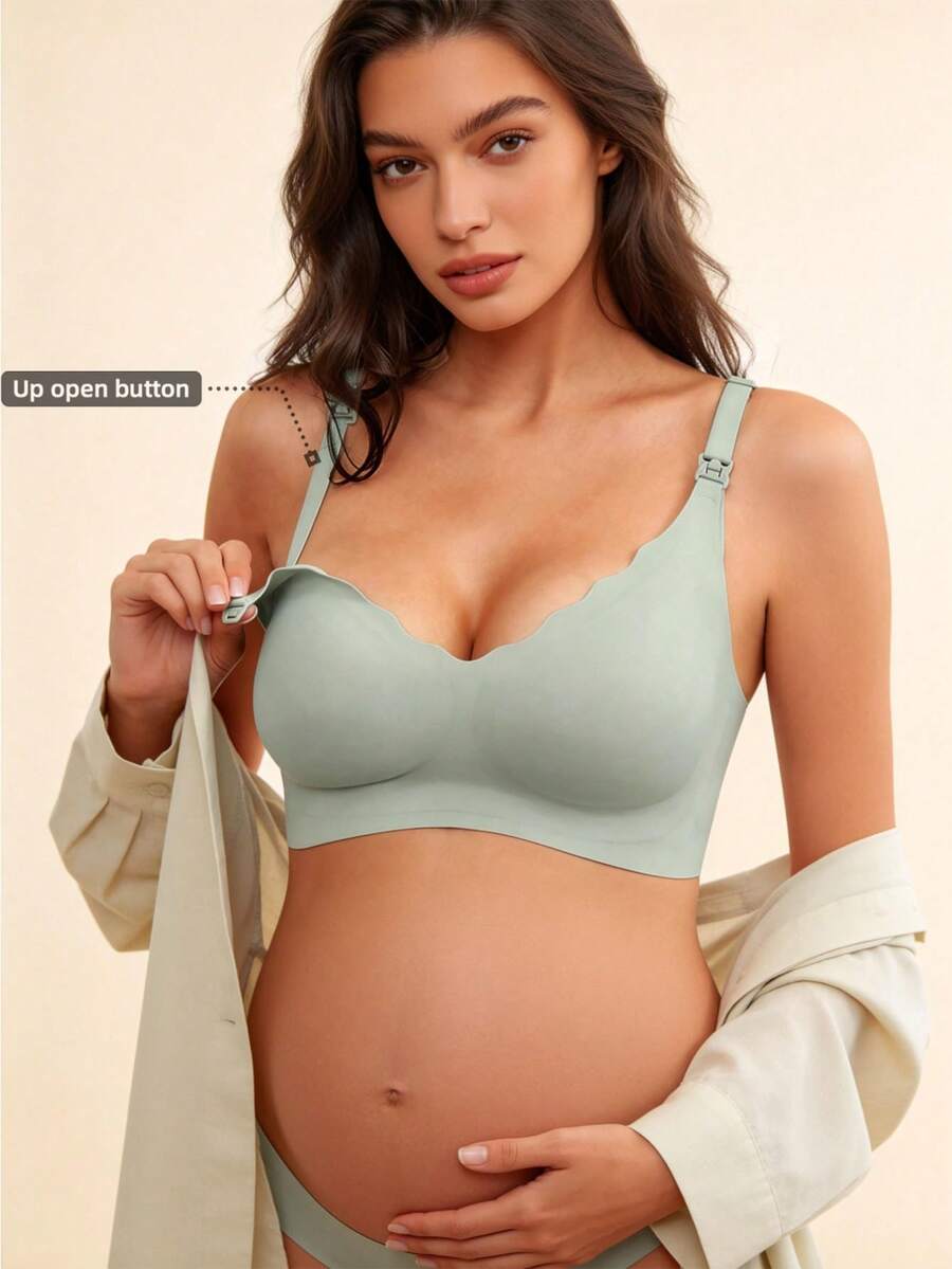 Hart & Haze 1件装孕妇哺乳文胸，透气产后哺乳文胸，舒适无缝无钢圈文胸 - 灰色 - 查看 1