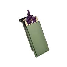 1个金属防风防水DIY便携式户外创意旅行香烟盒，金属滑盖纤薄香烟盒，女士专用，可容纳20支细香烟，自动弹出式高级香烟盒 - 多種款式 - 查看 16