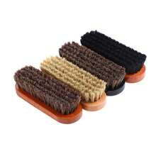 Cepillo de pulido y limpieza de detalles del, cepillo de madera de pelo de caballo, cuidado y limpieza de zapatos de cuero - estilo 1 - Ver 3