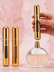 1PC Portable 0.17oz Perfume Atomizer Refillable Perfume Bottle, Refillable Perfume Spray Bottle, Travel Perfume Atomizer, Mini Portable Liquid Container, Travel Essential, Leakproof Refillable Travel Spray Bottle, Durable Aluminum Alloy, Easy Refill Design For Perfume, Essential Oil, Cologne, Travel Essentials, Must-Have For Beach Vacation, Summer Holiday, Back To School Supplies - 查看 4