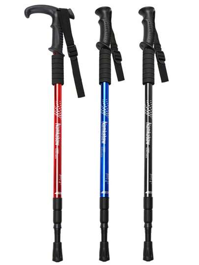 1pc Lightweight Aluminum Alloy Hiking Pole - Adjustable, Durable And Portable, Suitable For Outdoor Camping And Adventure