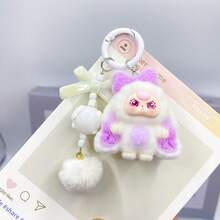 1 pièce Porte-clés poupée en peluche mignonne, porte-clés sphérique de style dessin animé avec un design mignon, pendentif pour sac de fille, accessoire à la mode, porte-clés de voiture rose, accessoires, statue douce et mignonne, le meilleur cadeau pour une amie, style personnalisé avec un charme féminin fort, cadeau d'anniversaire, cadeau de couple, pour la collection, l'affichage et le stockage, un souvenir indispensable. - Multicolore - Voir 8