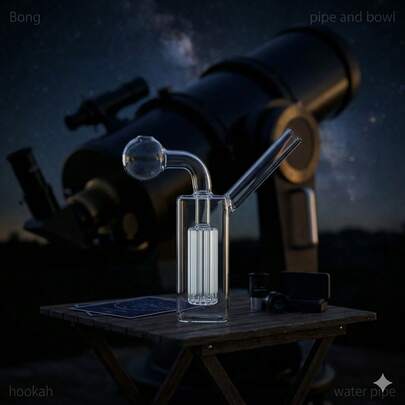 Mini Pipa de Agua de Vidrio 11cm Bola Transparente Diseño Discreto Regalo