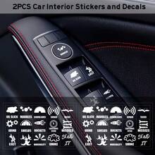 2pcs Novelty Stickers For Car Or Truck, Unused Button, Car Sticker Switch Labels, Control Panel Button Stickers, Car Interior Stickers And Decals - 2 Universal Car Button Stickers - View 1