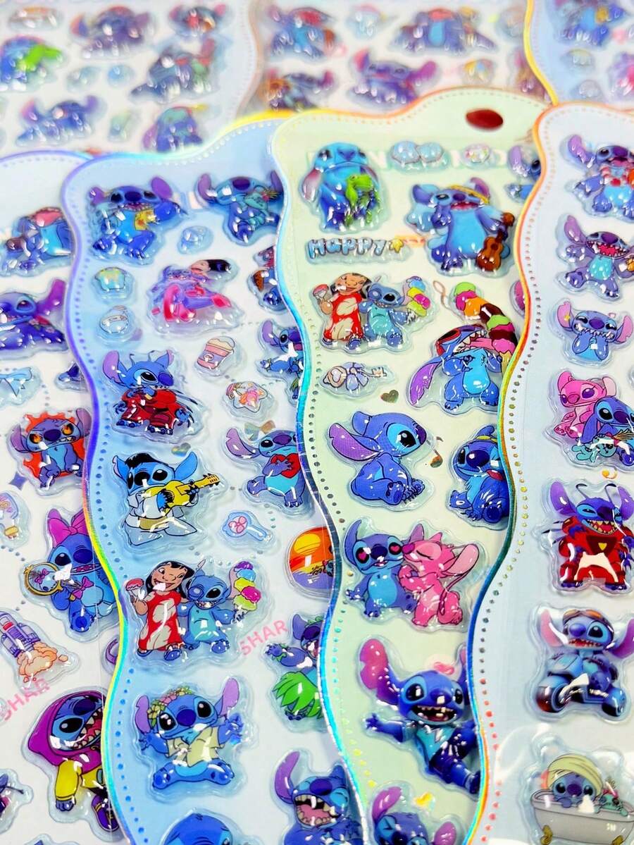 3D Embossed Stitch Stickers, Exquisite And Cute Cartoon Stitch Stickers, Stickers For Children To Exchange With Each Other - Multicolor - View 1