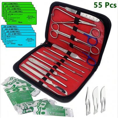 Surgical Suture Practice Kit First Aid Training Medical Trauma Survival Pack-55
