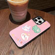 ¡Lindos personajes de animales en colores pastel!funda de teléfono Fundas compatibles con ,Apple,VIVO,OPPO,,, y Honor.Fabricadas en silicona Cartera,ofrecen protección contra golpes y caídas. - Rosa - Ver 2