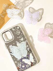 Aesthetic Butterfly Phone Case, Gradient Clear TPU Cover With Wavy Edge, Cute Y2K Bling Protective Shell For All Phones - Multicolor - View 5