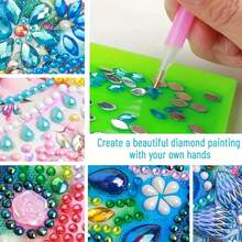 1pc DIY Diamond Art Rainbow Butterfly & Flower Pattern, Asymmetrical Shape Diamond Mosaic Painting On Black Faux Leather Self-Adhesive Memo Pad Box With 160 Sheets, Ideal For Home, Office, School Supplies, Craft, Cute Stationery, Holiday Gift - View 10