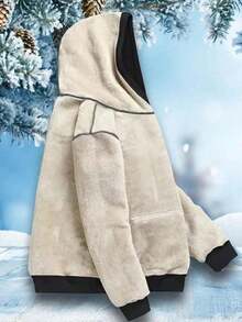 Women's Plain Kangaroo Hoodie With Plush Lining - Imported - Super Stylish And Warm - NEW RELEASE 2026 - 黑色 - 查看 3