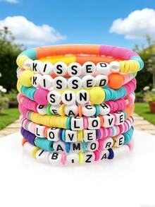 100/1000 件/包白色背景黑色字母珠，6 毫米亚克力方形英文字母珠，DIY 珠宝制作用品，装饰配件 | 溢出珠子 | 用于珠宝制作的耐用珠子材料 - 白色 - 查看 7