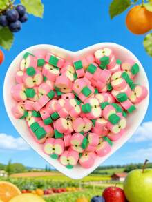 100/200/500/1000pcs Soft Polymer Clay Strawberry, Fruit, Lemon Slice Beads | DIY Jewelry Making, Bracelet & Accessory Spacer Beads, Citrus Themed Craft Supplies - Multicolor - View 5