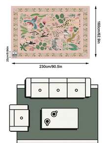 1件装现代优雅清新INS风地毯 - 野生动植物元素田园设计 - 柔软仿羊毛地毯，适用于浴室、厨房、玄关、走廊、床边、客厅、卧室，可机洗，家居装饰 - 彩色 - 查看 19