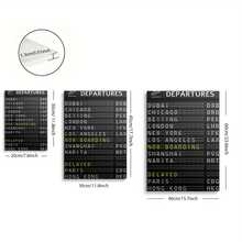 1pc Framed Canvas Airport Departures Board - Black & Yellow Travel-Themed Wall Art With Flight Information, Perfect For Office, Lounge, Or Home Decor, Office Wall Art | Bold Typography Art | Durable Canvas, Canvas Wall Art - 有框架 - 查看 3