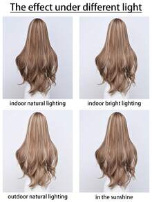 32 Inch Extra Long Balayage Wavy Wig For Women - Bangs, Heat-Resistant Synthetic, Adjustable Fit - Piano Color - View 6