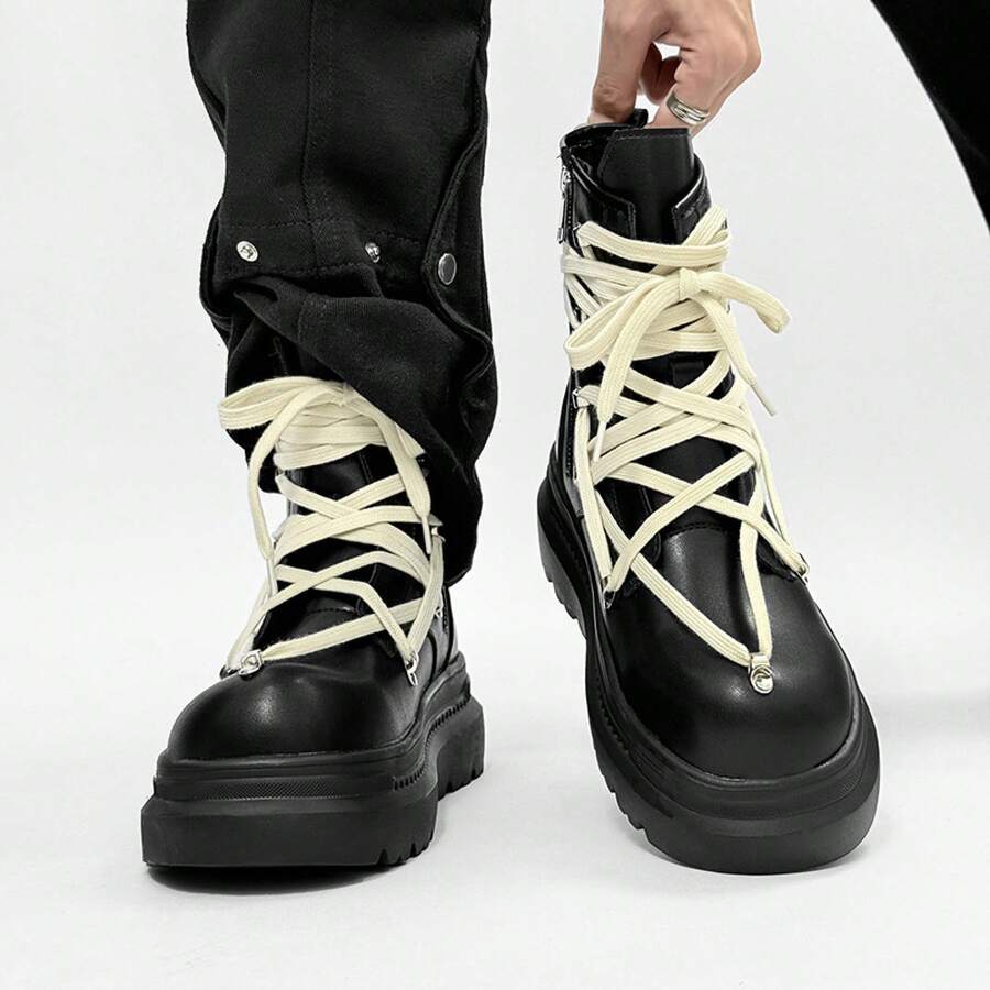 Thick-Soled Versatile Five-Star Winter Motorcycle Boots - 黑色 - 查看 1