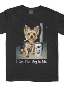 I Got That Dog Funny Yorkie Unisex Tshirt, Vintage Y2k Grunge Dog Graphic Tee, Funny Dog Face Shirt, Edgy Meme T Shirt, Gift For Dog Lovers Top - 黑色 - 查看 1