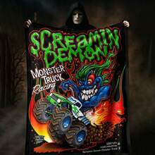 1PC 3D Monster Jam Monster Truck Cartoon Blanket, Edgy Gift For Motorsports Fans, Themed Man Cave Decor, Retro Sci-Fi Party Accent & Race Day Souvenir,Soft Throw Blanket For Home Bedroom Bed Sofa Picnic Travel Office Cover Blanket, Multiple Sizes 50x60 To 60x80 Inches - Multicolour 22 - View 7