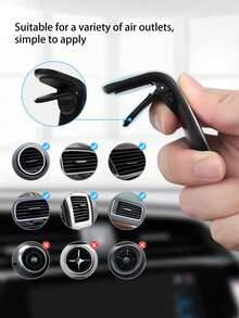 L-Shaped Magnetic Air Vent Car Phone Holder, Universal Magnetic Car Phone Mount, Strong Magnetic Adsorption - Multicolor - View 5