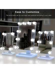 Đèn trang điểm gắn gương, điều chỉnh độ sáng, 3 màu, dùng nguồn USB 5V, thích hợp gắn trên gương. - 3 Màu sáng - Xem 9