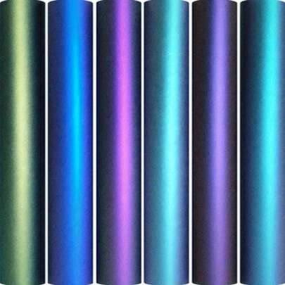 Vinilo de transferencia de calor tipo camaleón, compatible con Cameo y otras marcas, paquetes de colores degradados surtidos de 12 pulgadas x 10 pulgadas