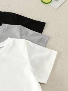 3pcs Boys' Quick Dry Mesh Round Neck Short Sleeve T-Shirts - Multicolor - View 7