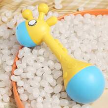 Giraffe Sensory Toy, Baby Rattle With Soothing Sounds, Soft Tactile And Easy To Grasp, Helps Develop Motor Skills And Emotional Stability, Suitable For 0-24 Months Infants, Yellow And Blue, Learning Toy - Multicolor - View 5