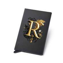 Diseño de letra A de metal, Soporte de tarjeta metálico emergente unisex | Bloqueo RFID + Superficie mate ultra delgada, Regalo de negocios/regalo festivo ideal, Diseño magnético emergente para un fácil acceso a las tarjetas, Material de aleación de aluminio, Calidad premium - Multicolor - Ver 51
