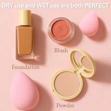 Makeup Sponge Set  Blender Sponges 7 Pcs For Liquid, Cream, And Powder, Latex Free, Multi Colored Beauty Sponges With 1 Mini Sponge, Vegan & Cruelty-Free - 預設 - 查看 3