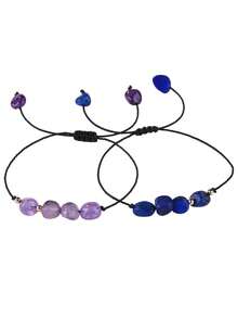 12 Zodiac Natural Stone Handmade Braided Bracelet, Friendship Bracelet For Women - Bracelet - View 2