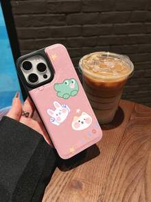 ¡Lindos personajes de animales en colores pastel!funda de teléfono Fundas compatibles con ,Apple,VIVO,OPPO,,, y Honor.Fabricadas en silicona Cartera,ofrecen protección contra golpes y caídas. - Rosa - Ver 5