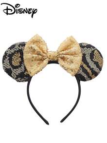 1pc Disney Series Leopard Print Headband, Women's Hair Hoop, Cute Bow, Mickey Mouse Polka Dot Ears, Amusement Park Hair Accessory, Cosplay, Party, Valentine's Day Gift - Multicolor - View 7