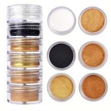 6 couleurs/set Nouveau kit de fabrication de bijoux, poudre de perle, résine, poudre minérale de mica, résine époxy, bijoux de bougie 6 couleurs - Ensemble de 6 poudres de teinture de couleur - Voir 22