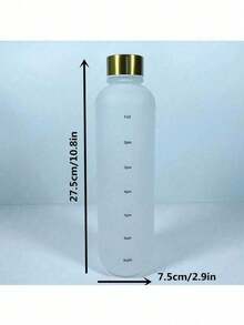 1000毫升/33.82盎司纯色便携式运动水壶，带每日饮水追踪功能，确保户外露营、徒步旅行、上学和日常饮水时的健康补水。 - 白色 - 查看 3