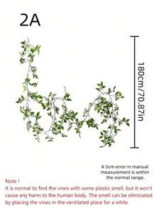 1 dây leo Mandala nhân tạo, thích hợp trang trí nhà cửa mùa xuân/hè trên bàn ăn, bệ cửa sổ, phòng ngủ, hàng rào hiên nhà. - màu xanh lá - Xem 10