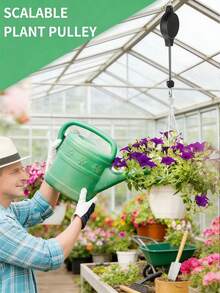 Nuevo gancho retráctil de canasta de flores multicolor, diseño de mosquetón triangular, hecho de material, adecuado para diversas cestas de plantas y comederos de pájaros - A - Ver 4