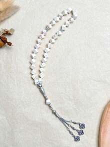 1pc 33 Beads Classical Tassel Imitation Turquoise Rosary Bracelet, Suitable For Men's Daily Wear - Multicolor - View 4