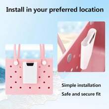 Silicone Phone Holder For Bogg Bags Attachment For Beach Bags Compatible With Most Mobile Phones White - 白色 - 查看 4