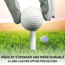 FINGER TEN Golf Rubber Tee Set 6pcs, Durable Mixed Set Includes 1.5", 2.25", 2.75", 3", 3.13", 3.75" Height Practice Tees, Suitable For Indoor, Outdoor And Driving Range Use - White - View 5