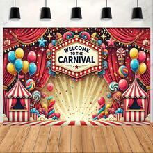 1 Piece Of Carnival Banner With Balloons And Stars - A Vibrant Circus-Themed Decoration Suitable For Parties, Weddings, And Holidays|Durable Polyester Fiber Party Decorations, Ideal Gifts For Family Gatherings And Celebrations, Room Decoration Accessories|Vibrant And Grand Dance Design|Visually Appealing Decoration - 多色 - 查看 5