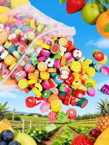 100/200/500/1000pcs Soft Polymer Clay Strawberry, Fruit, Lemon Slice Beads | DIY Jewelry Making, Bracelet & Accessory Spacer Beads, Citrus Themed Craft Supplies - Multicolor - View 9