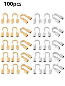 100/200/500pcs U-Shaped Brass Metal Wire Protective Rings With 1mm Hole, For Jewelry Making Earrings Bracelets Necklaces DIY Craft Accessories - Multicolor - View 21