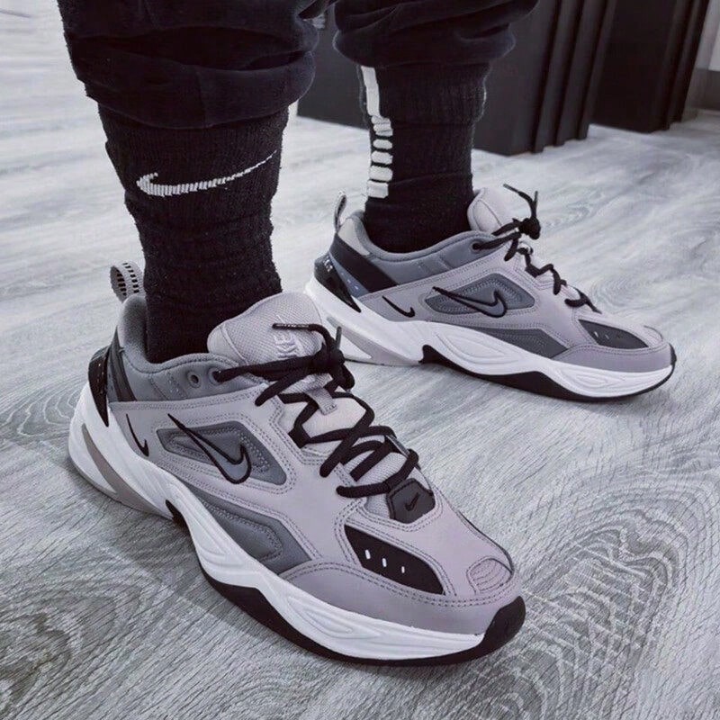 Nike 男子M2K TEKNO復古厚底耐磨運動訓練休閒鞋 - 灰色 - 查看 1