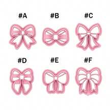 1/6件套弓形粘土切割器套装，不同款式聚合物粘土切割器，弓形粘土模具，DIY粘土首饰制作工艺工具 - 粉色 - 查看 5