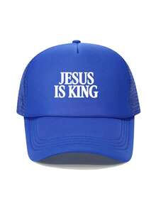 1pc Fashion Sponge Cap JESUS IS KING Letter Printing Adult Truck Driver Hat Baseball Hat Fishing Hat Funny Gift Hat For Men And Women Spring And Summer - Multicolor - View 7