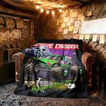 1PC 3D Monster Jam Monster Truck Cartoon Blanket, Edgy Gift For Motorsports Fans, Themed Man Cave Decor, Retro Sci-Fi Party Accent & Race Day Souvenir,Soft Throw Blanket For Home Bedroom Bed Sofa Picnic Travel Office Cover Blanket, Multiple Sizes 50x60 To 60x80 Inches - Nhiều màu 9 - Xem 2